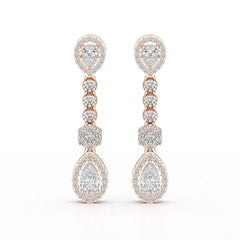 1.57 CT Pear Cut Lab Diamond Earring
