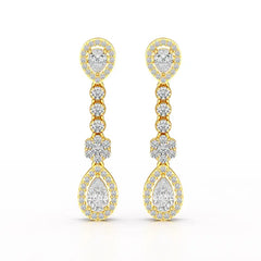 1.57 CT Pear Cut Lab Diamond Earring
