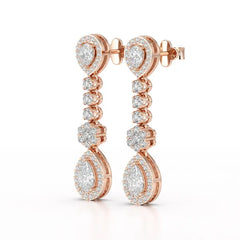 1.57 CT Pear Cut Lab Diamond Earring