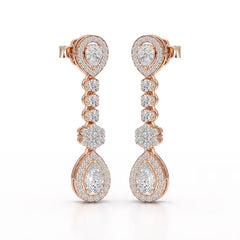 1.57 CT Pear Cut Lab Diamond Earring