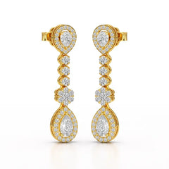 1.57 CT Pear Cut Lab Diamond Earring