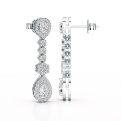 1.57 CT Pear Cut Lab Diamond Earring