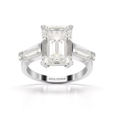 1.5 CT Lab Diamond Three Stone Emerald Cut Ring
