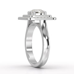 1.63 CT Lab Diamond Round Cut Halo Ring