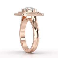 1.63 CT Lab Diamond Round Cut Halo Ring