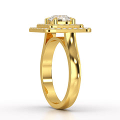 1.63 CT Lab Diamond Round Cut Halo Ring