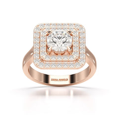 1.63 CT Lab Diamond Round Cut Halo Ring