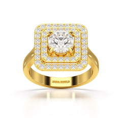 1.63 CT Lab Diamond Round Cut Halo Ring