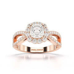 1.64 CT Halo Lab Diamond Cushion Cut Ring