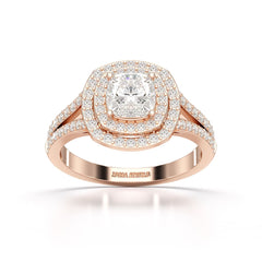 1.6 CT Halo Lab Diamond Cushion Cut Ring