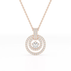 1.6 CT Lab Diamond Round Cut Chain Pendant