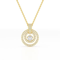 1.6 CT Lab Diamond Round Cut Chain Pendant