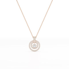 1.6 CT Lab Diamond Round Cut Chain Pendant