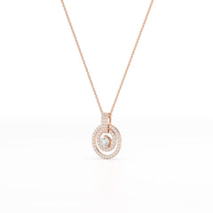 1.6 CT Lab Diamond Round Cut Chain Pendant