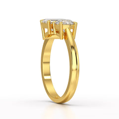 1.6 CT Emerald and Round Lab Diamond Ring