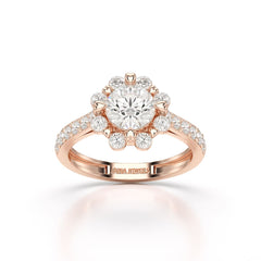 Halo Round Cut 1.72 CT Lab Diamond Ring