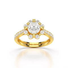 Halo Round Cut 1.72 CT Lab Diamond Ring