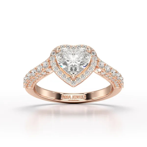 1.73 CT Heart Cut Lab Diamond Engagement Ring - Jama Jewels