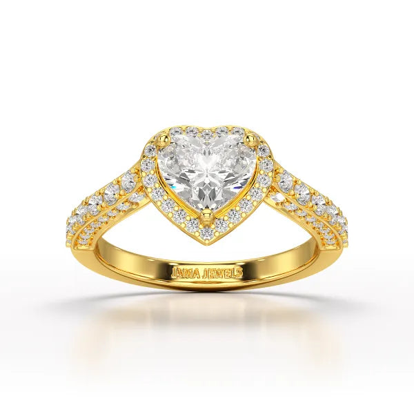 1.73 CT Heart Cut Lab Diamond Engagement Ring - Jama Jewels