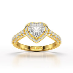 1.73 CT Heart Cut Lab Diamond Engagement Ring - Jama Jewels