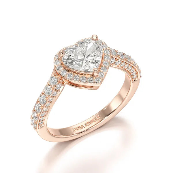 1.73 CT Heart Cut Lab Diamond Engagement Ring - Jama Jewels