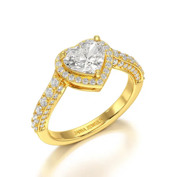 1.73 CT Heart Cut Lab Diamond Engagement Ring - Jama Jewels
