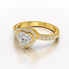 1.73 CT Heart Cut Lab Diamond Engagement Ring - Jama Jewels