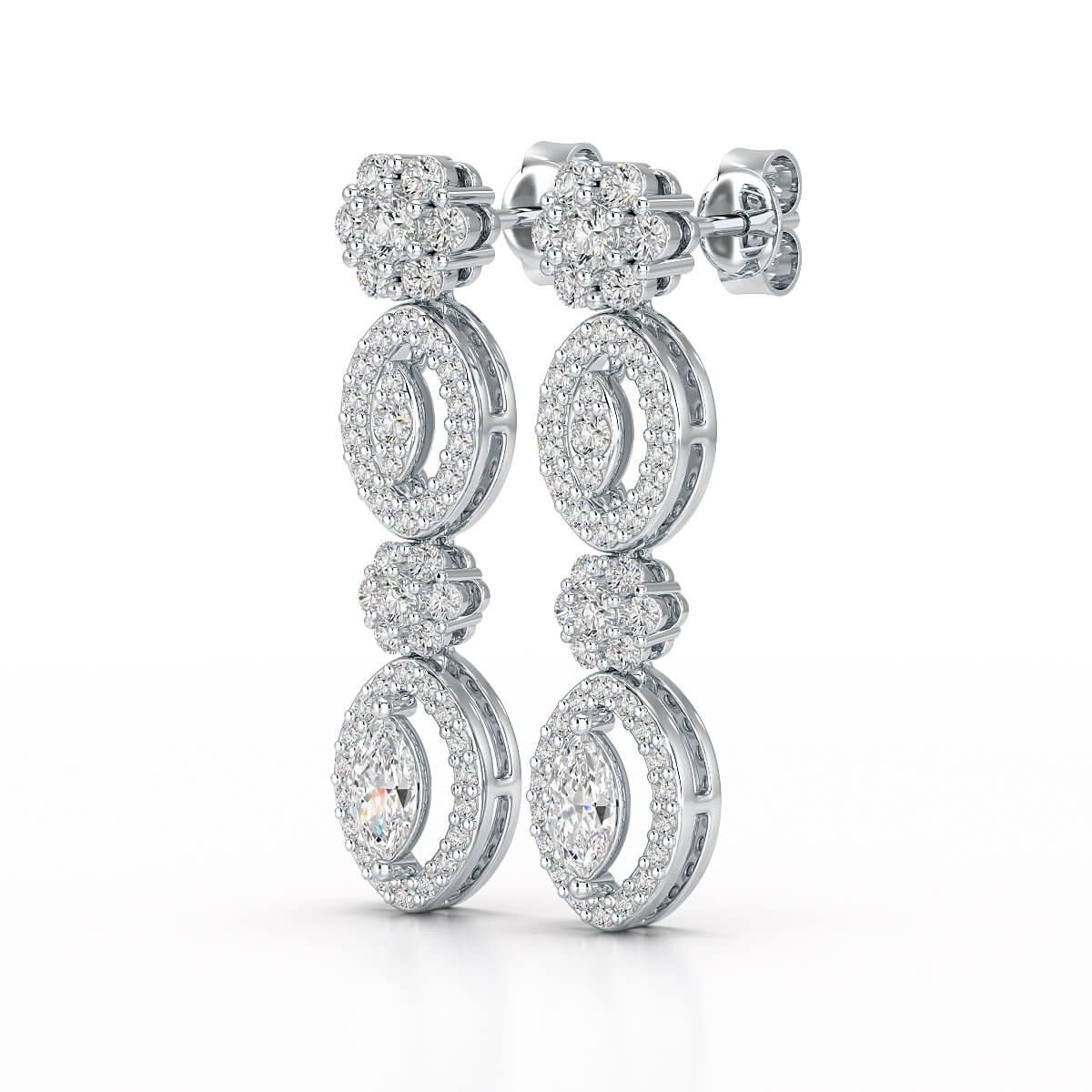 1.74 CT Marquise Cut Lab Diamond Drop Earring