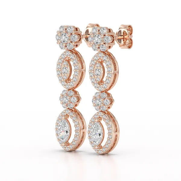 1.74 CT Marquise Cut Lab Diamond Drop Earring