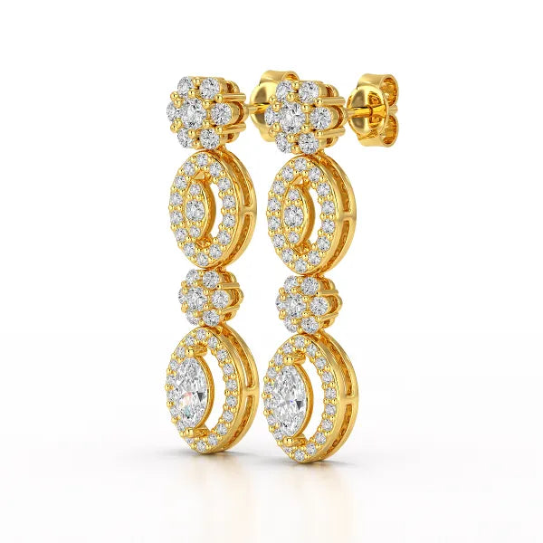 1.74 CT Marquise Cut Lab Diamond Drop Earring