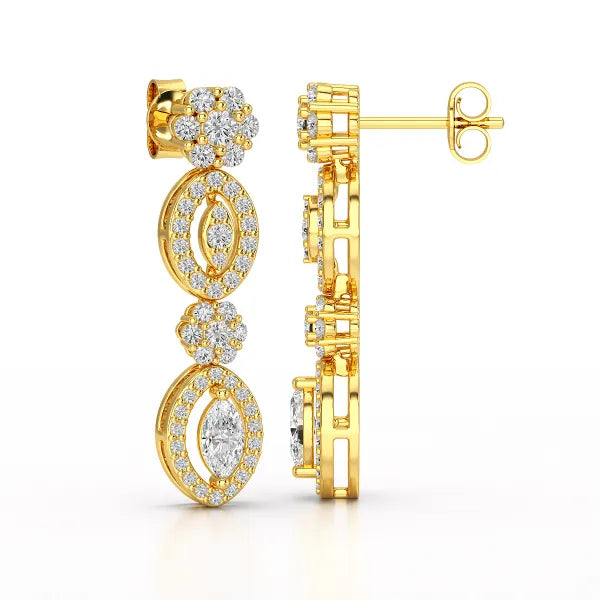 1.74 CT Marquise Cut Lab Diamond Drop Earring