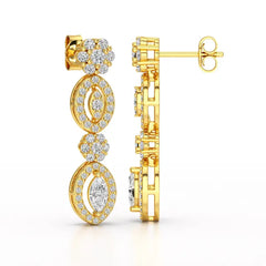 1.74 CT Marquise Cut Lab Diamond Drop Earring