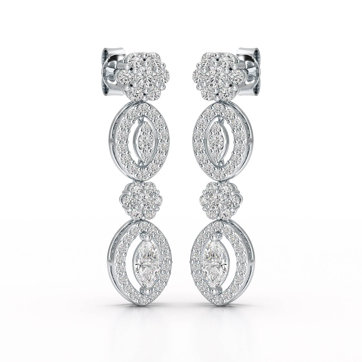 1.74 CT Marquise Cut Lab Diamond Drop Earring