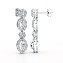 1.74 CT Marquise Cut Lab Diamond Drop Earring