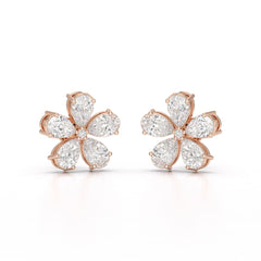 1.82 CT Lab Diamond Pear Cut Stud Earrings