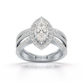 1.88 CT Layered Marquise Cut Lab Diamond Ring