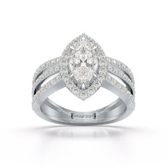 1.88 CT Layered Marquise Cut Lab Diamond Ring