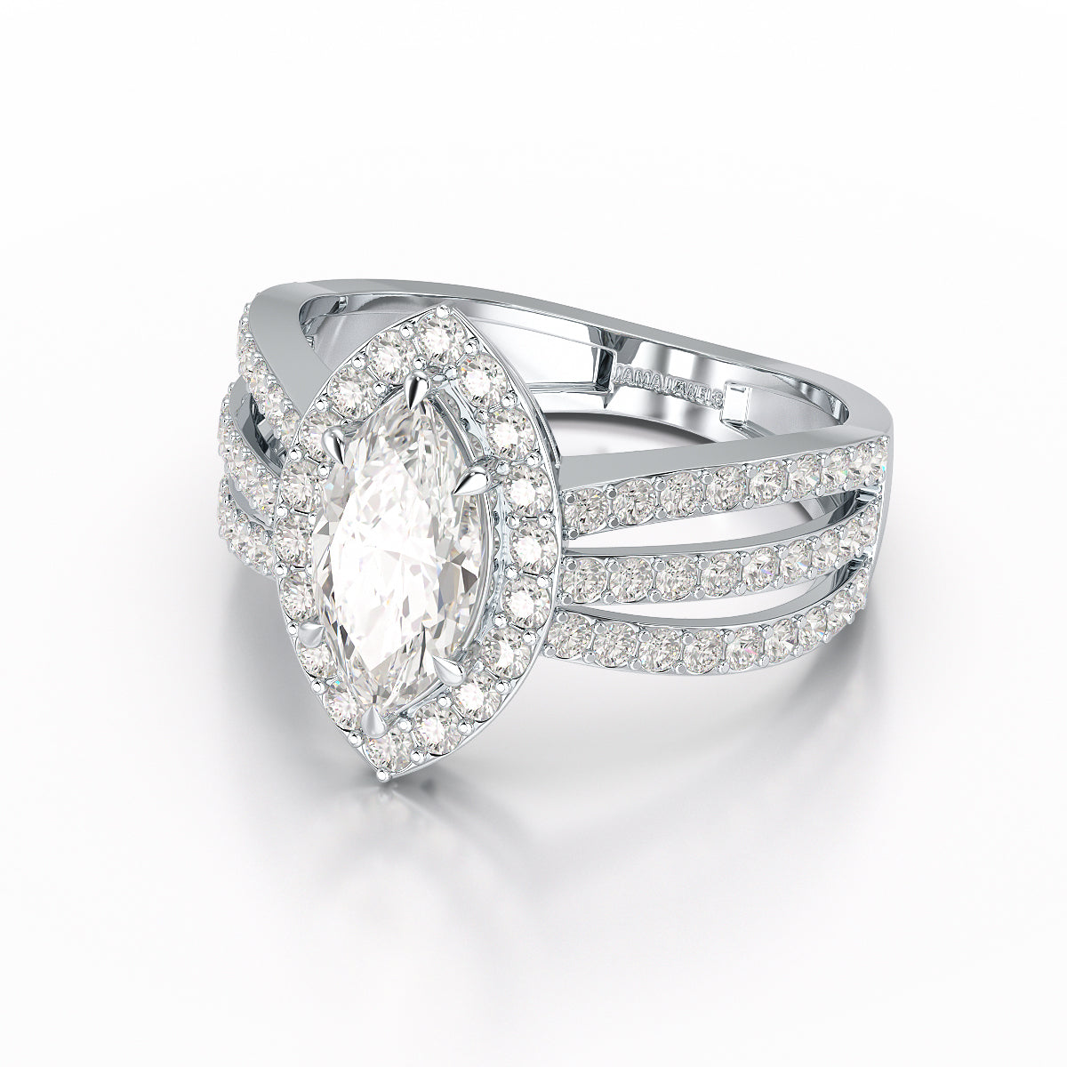 1.88 CT Layered Marquise Cut Lab Diamond Ring