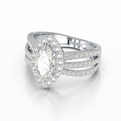 1.88 CT Layered Marquise Cut Lab Diamond Ring