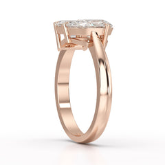 1.8 CT Emerald and Pear Lab diamond Ring