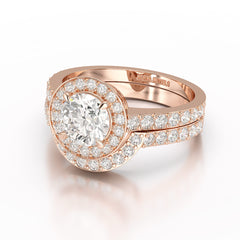 1.92 CT Lab Diamond Round Cut Halo Ring