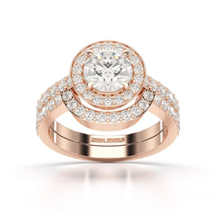 1.92 CT Lab Diamond Round Cut Halo Ring