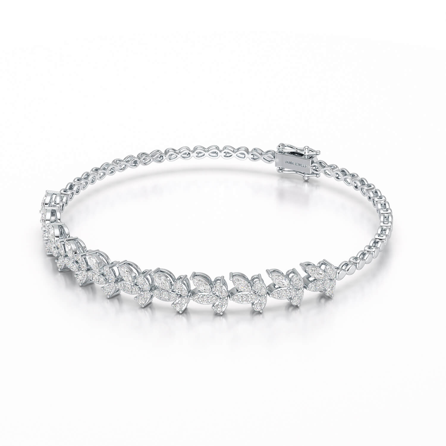 1.95 CT Marquise Cut Diamond Lab Created Bracelet