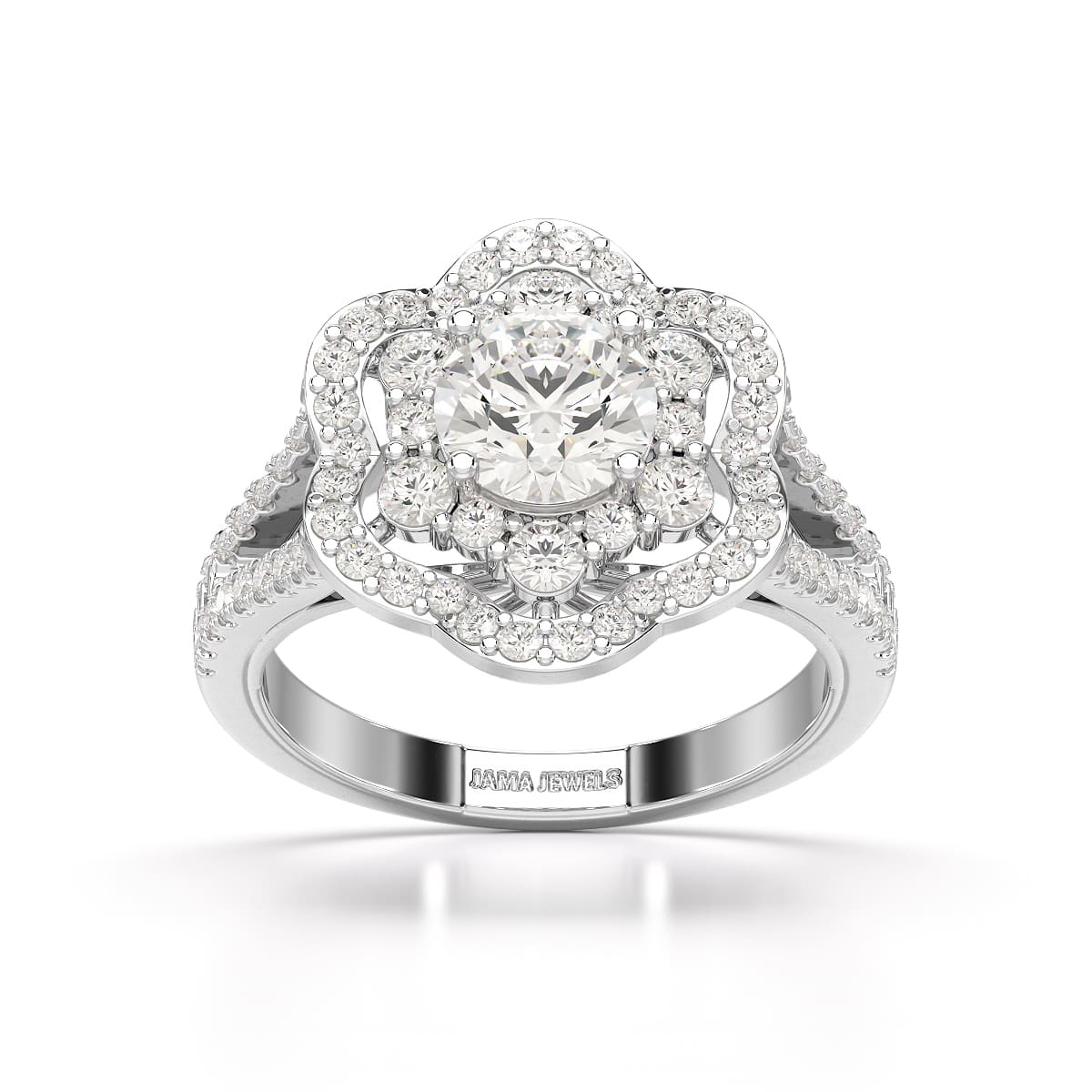 1.95 CT Round Cut Halo Lab Diamond Ring