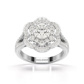 1.95 CT Round Cut Halo Lab Diamond Ring