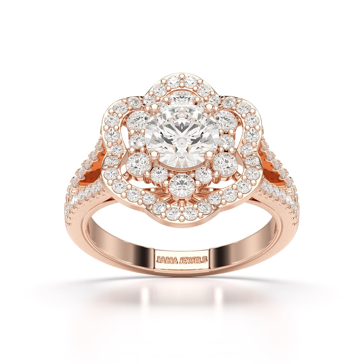 1.95 CT Round Cut Halo Lab Diamond Ring