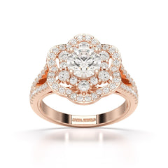 1.95 CT Round Cut Halo Lab Diamond Ring