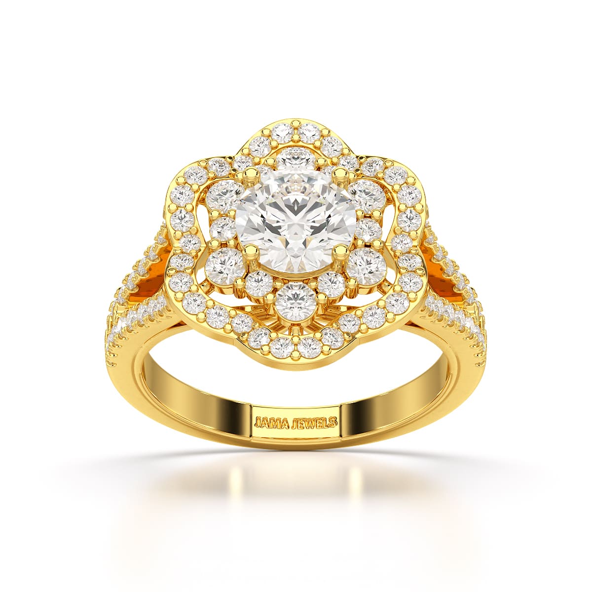 1.95 CT Round Cut Halo Lab Diamond Ring