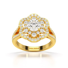 1.95 CT Round Cut Halo Lab Diamond Ring