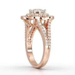 1.95 CT Round Cut Halo Lab Diamond Ring